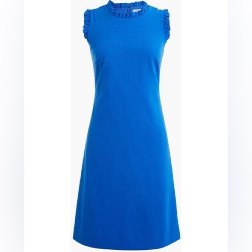 J.crew Ruffleneck suit dress in Cornflower Blue size 12 NWT